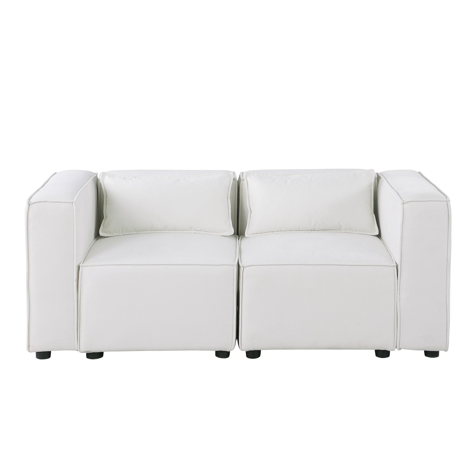 Modular Sofa Beigechenille Fabric, Simple And Grand, The Seat And Back Is Very Soft. This Is Also A Knock Down Sofa Beige Chenille 2 Seat