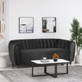 3 Seater Sofa Black Velvet 3 Seat