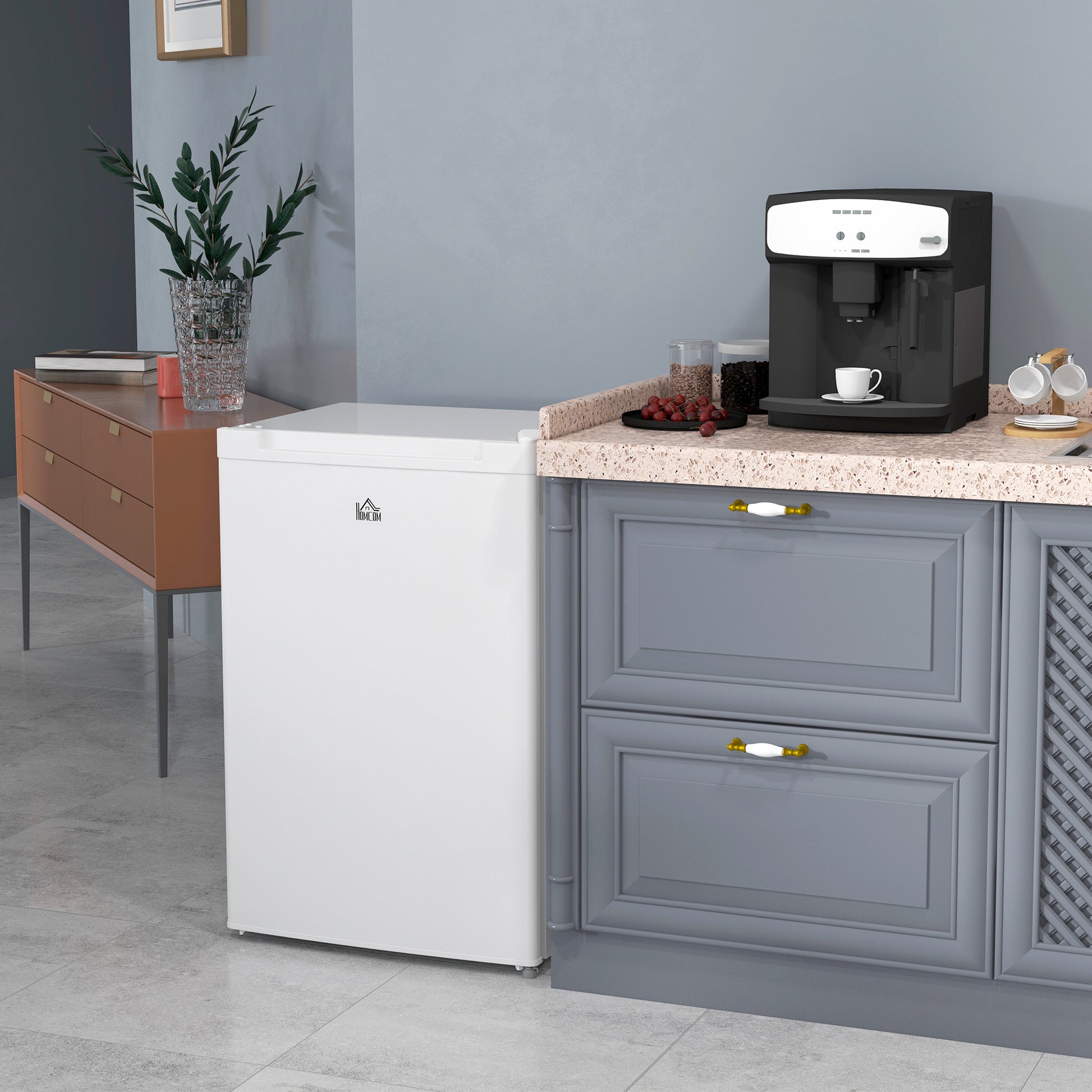 Homcom Upright Freezer, 3.0 Cubic Feet Compact Mini Freezer With Reversible Single Door And Adjustable Thermostat, Small Freezer For Home, Dorm, Apartment, Home Office, White White Steel