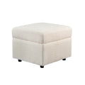 Soho Ottoman In Canvas Beige Fabric