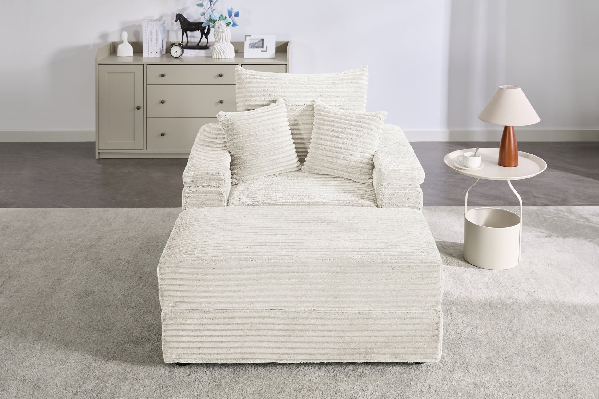 Seat Beige Beige Foam Corduroy 1 Seat