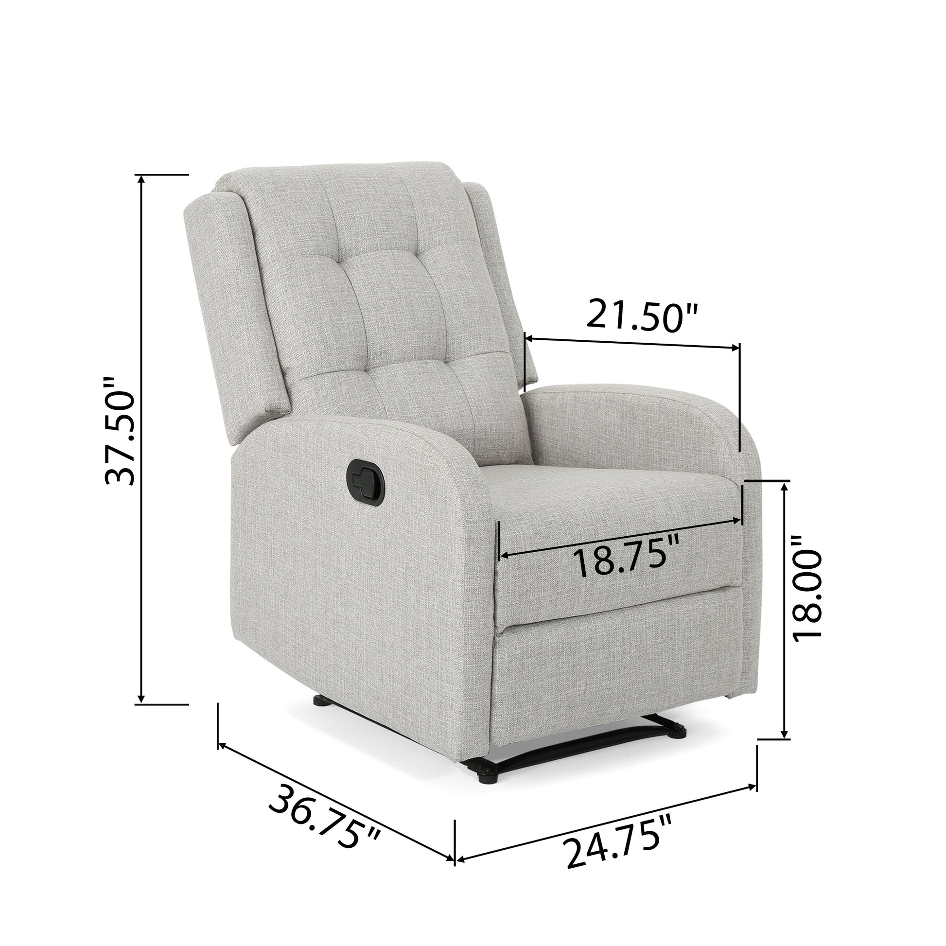 24.75" Wide Manual Standard Recliner Beige Fabric