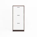 Shoe Storage Cabinet With 3 White Panel Flip Drawers, Freestanding Organizer For Entryway, Narrow Shoe Rack Cabinet 3 4 Spaces Walnut Primary Living Space Particle Board