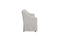Slip Covered Settee With Casters Beige Upholstered