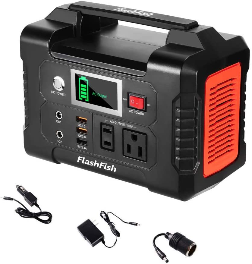 200W Portable Power Station Black Metal