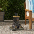 Bear Umbrella Base Dark Brown Concrete