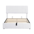 Full Size Upholstered Platform Bed With A Hydraulic Storage System White Old Sku: Lp000111Aak White Upholstered
