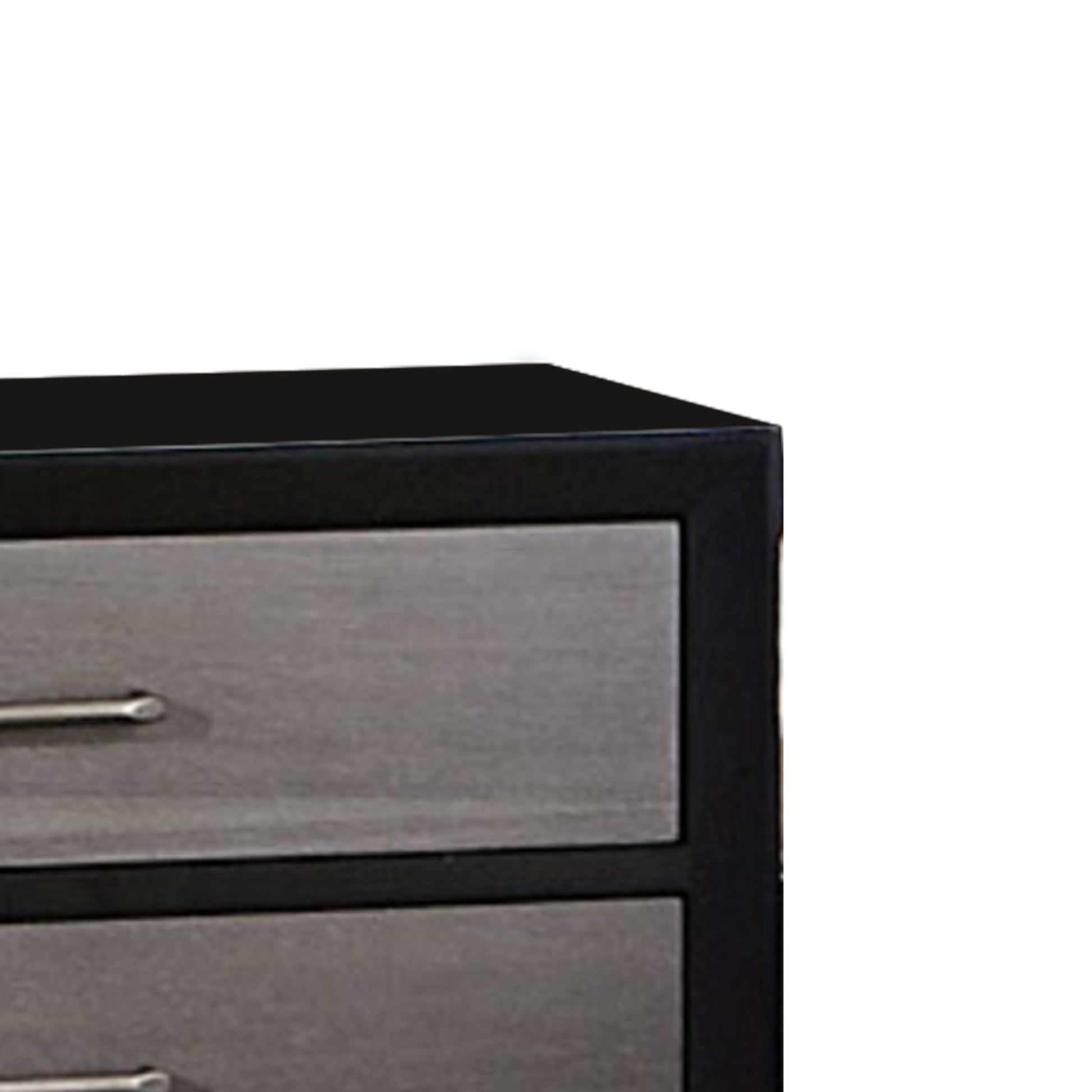 Contemporary Style Wooden Night Stand In Black And Gray Black Grey Wood