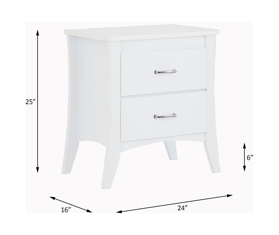 Babb White Finish Accent Table White Mdf,Synthetic Wood