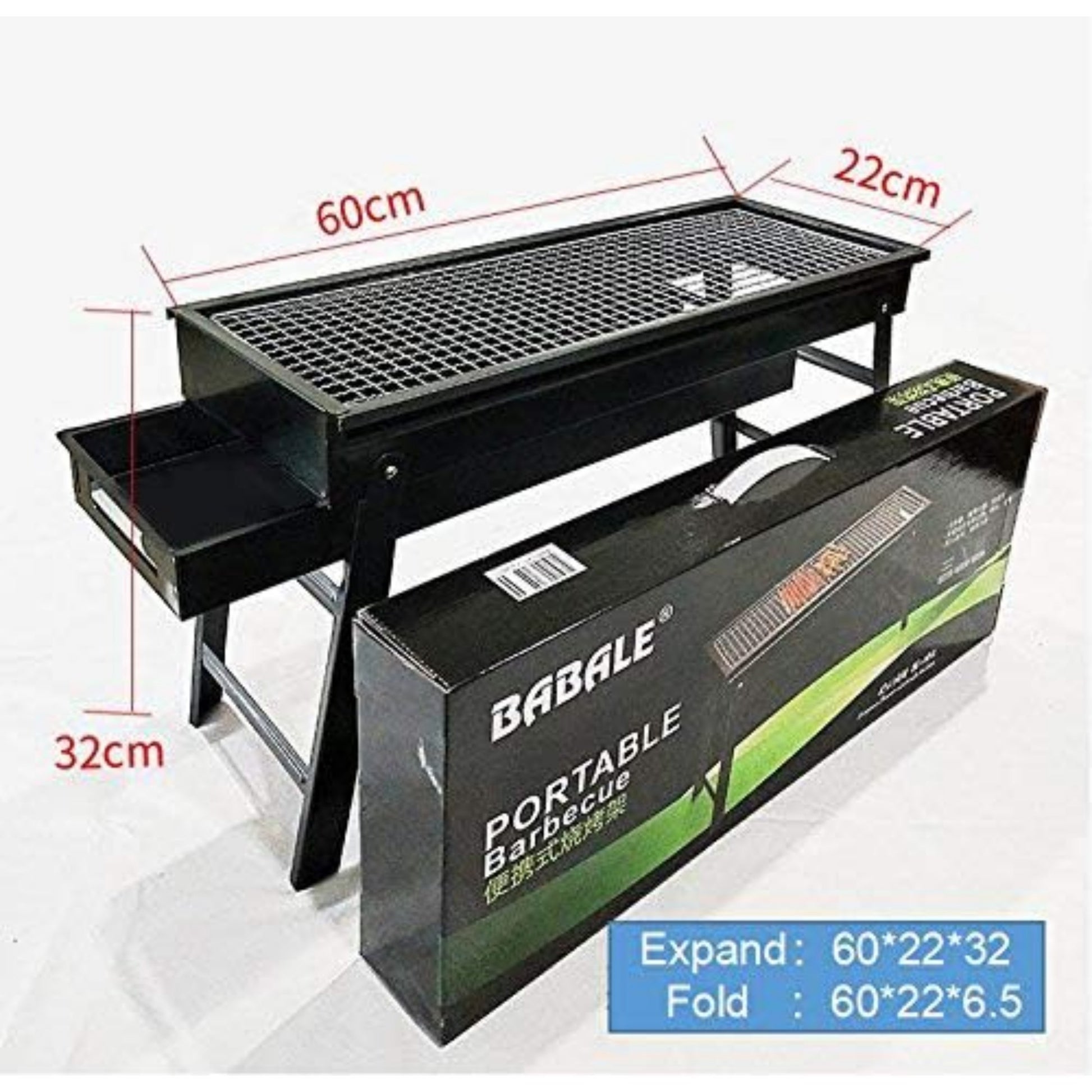Barbecue Stove Portable Foldable Outdoor Grill Charcoal Bbq Grill Patio Camping Picnic Burner Portable Household Black Metal