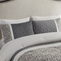 5 Piece Textured Jacquard Stripe Comforter Set With Throw Pillows Full Queen Multicolor Polyester