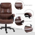 Vinsetto Pu Leather Office Chair For Big And Tall, 400Lb, Brown Brown Pu Leather