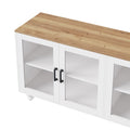 Farmhouse Tv Stand With Solid Wood Gourd Shaped Legs For Tvs Up To 70