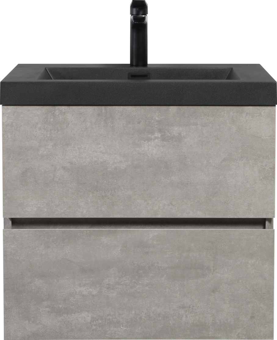 24" Floating Bathroom Vanity With Sink, Modern Wall Mounted Bathroom Storage Vanity Cabinet With Black Quartz Sand Top Basin And Soft Close Drawers, 24V12 24Gr Grey 24Vedi 24B 2 Grey Ash Wall Mounted Plywood