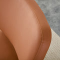 Pu Material Cushioned Rocking Chair, Unique Rocking Chair, Cushioned Seat, Brown Backrest Rocking Chair, Black Metal Legs. Comfortable Side Chairs In The Living Room, Bedroom, And Office Brown Pu