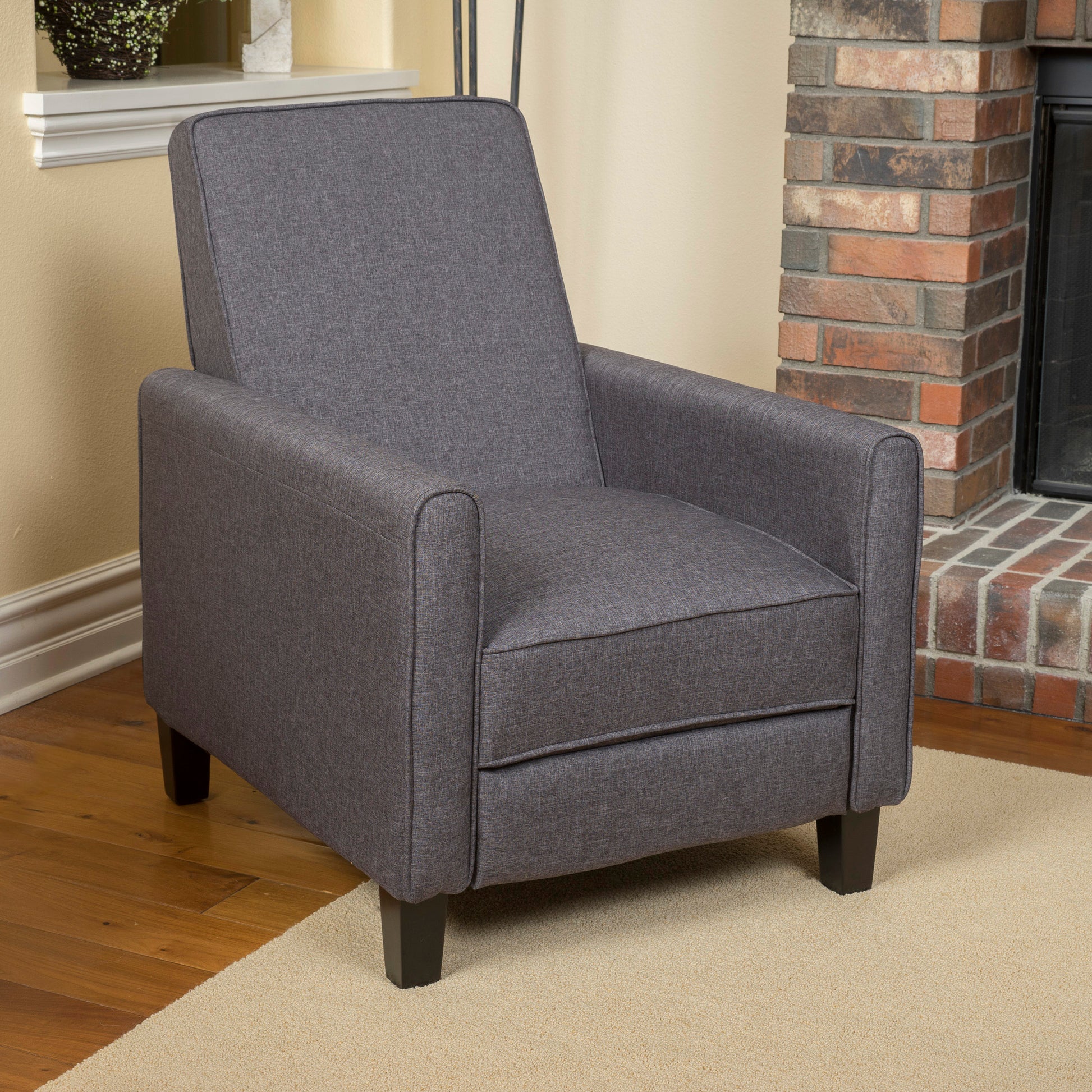 Smoke Fabric Push Back Chair For Elegant Home D Cor Smoke Fabric