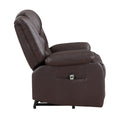 Modern Living Room Furniture 1Pc Power Lift Chair Faux Leather Upholstery Dark Brown Power Recliner Chair Dark Brown Faux Leather Primary Living Space Faux Leather