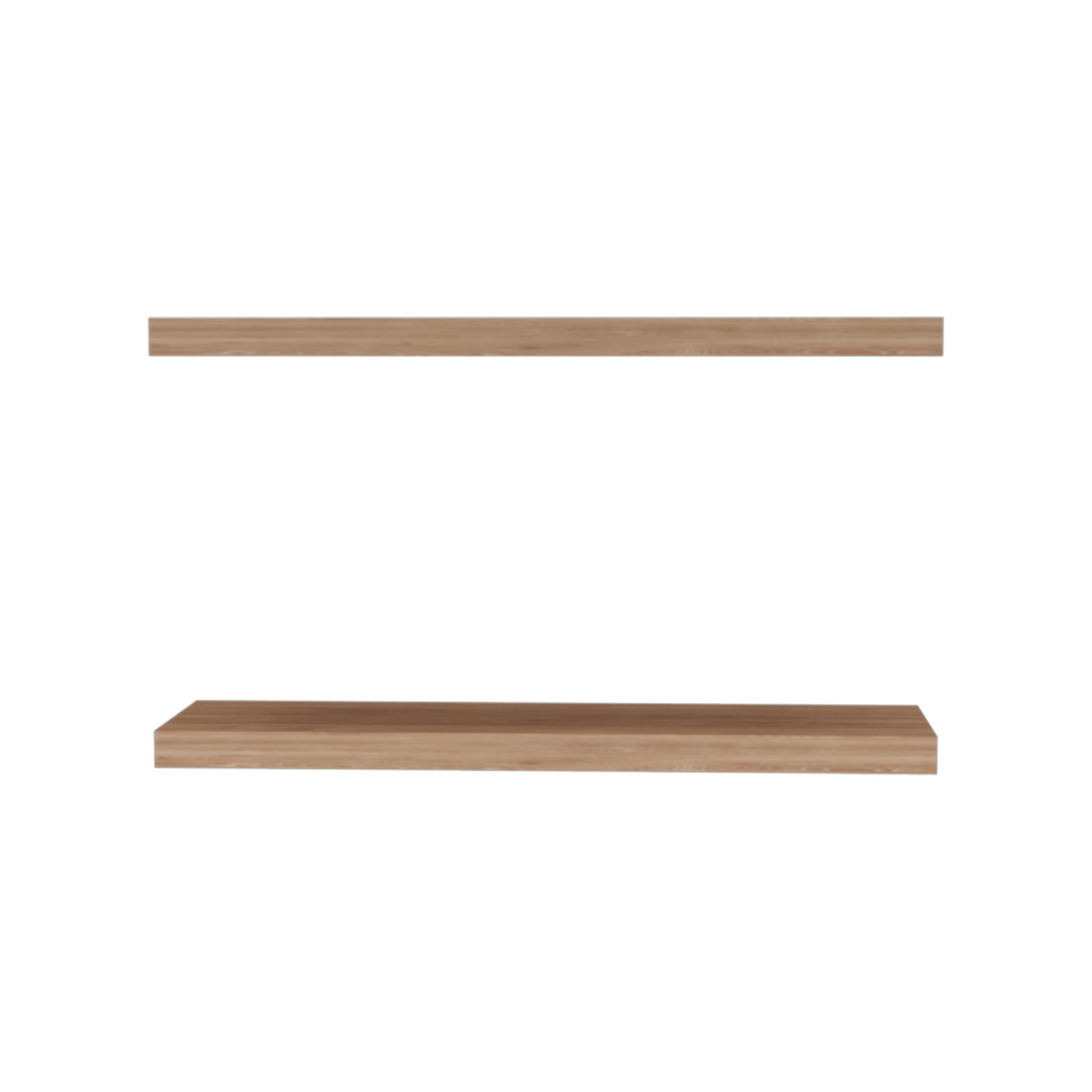 Iva Floating Shelf In Melamine X2, Pine Light Oak Primary Living Space Minimalist,Modern Particle Board Melamine