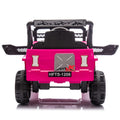 12V Kids Ride On Electric Truck Car W Parents Control,2Wd,Four Wheel Suspension,Early Education Function,Adjustable Volume,Usb,Mp3,Bluetooth,Microphone Jack,Power Display,Led Lights For Kids Aged 3. Pink Polypropylene