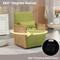 Coolmore 360 Degree Swivel Barrel Club Chair With One Pillow,Modern Comfortable Upholstered Accent Chair,Linen Accent Chair For Living Room,Bedroom Green Linen Green Primary Living Space Modern Foam Linen