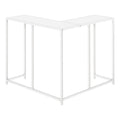 Accent Table, Console, Entryway, Narrow, Corner, Living Room, Bedroom, White Laminate, White Metal, Contemporary, Modern White Particle Board