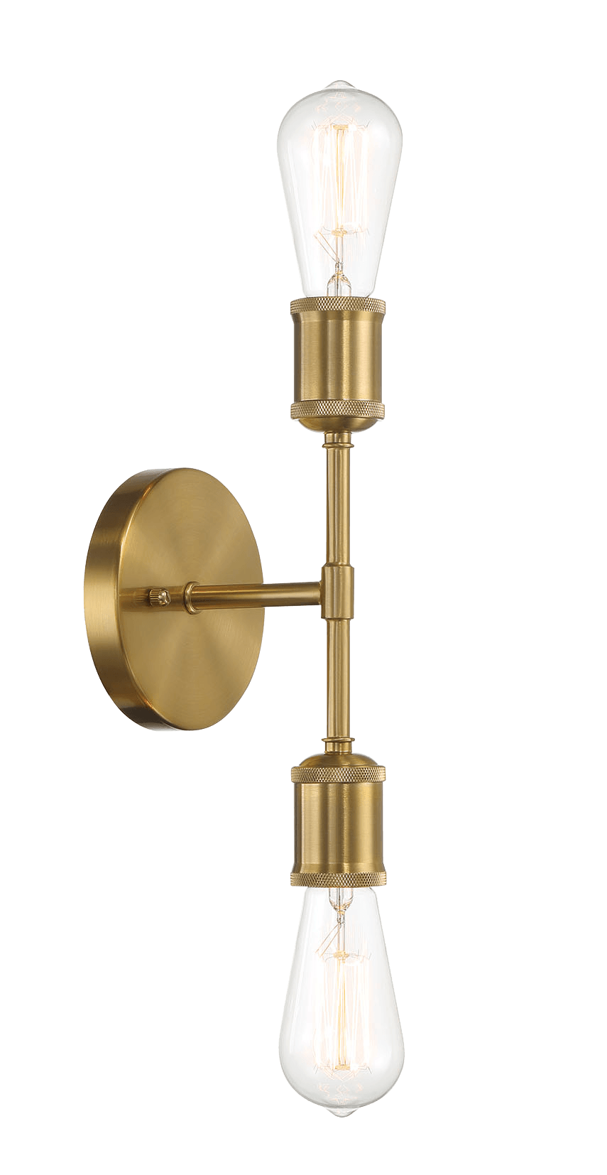 Reverie Double Lights Bathroom Wall Sconce Over Mirror Bedroom Hallway Entryway 5"W 10.75"H 5"E Clear,Gold Brass,Glass