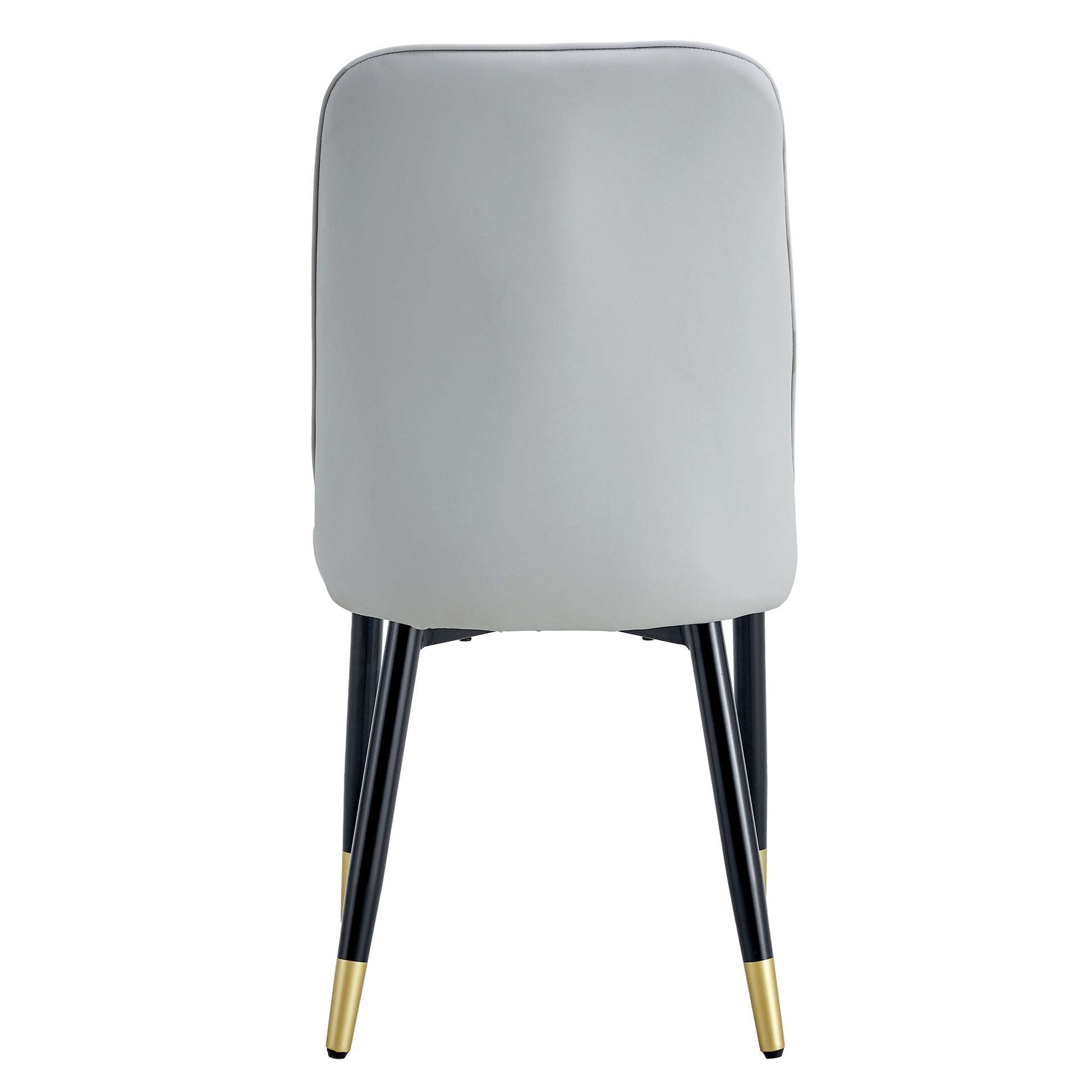 Table And Chair Set.The Table Has A Glass Top With Imitation Marble Pattern Stickers And Stainless Steel Golden Legs. Paried With Chairs With Pu Artificial Leather Backrest Cushions And Black Legs. Black Gold Seats 6 Glass Metal