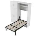 Twin Size Murphy Bed With Lockers And Wardrobes, White Box Spring Not Required Twin White Murphy Solid Wood Mdf