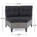 Pema Single Sofa Set Of 2 Black Gray Seats 2 Fabric