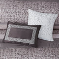 7 Piece Jacquard Comforter Set Grey Taupe King King Grey Taupe Polyester