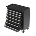 Rolling Tool Chest With 7 Drawer Tool Box With Wheels Multifunctional Tool Cart Mechanic Tool Storage Cabinet For Garage, Warehouse, Workshop, Repair Shop Black Steel