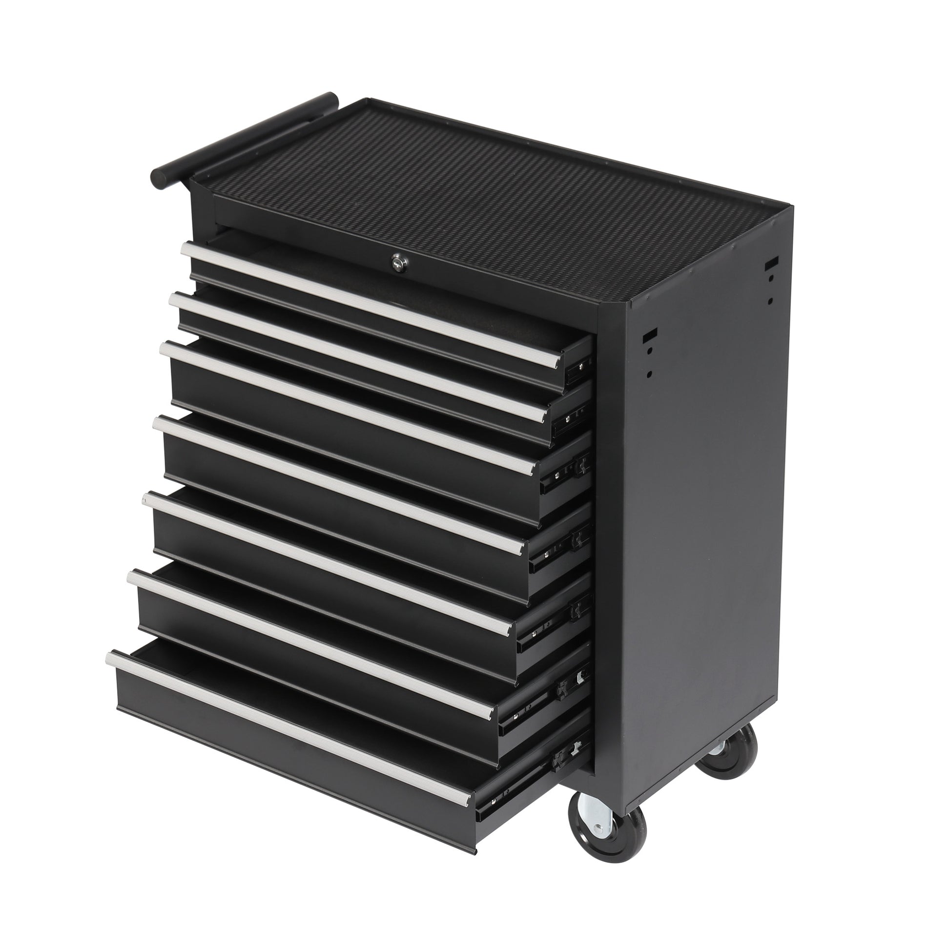 Rolling Tool Chest With 7 Drawer Tool Box With Wheels Multifunctional Tool Cart Mechanic Tool Storage Cabinet For Garage, Warehouse, Workshop, Repair Shop Black Steel