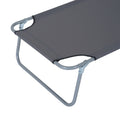 Outsunny Outdoor Lounge Chair, Adjustable Folding Chaise Lounge, Tanning Chair With Sun Shade For Beach, Camping, Hiking, Backyard, Gray Gray Steel