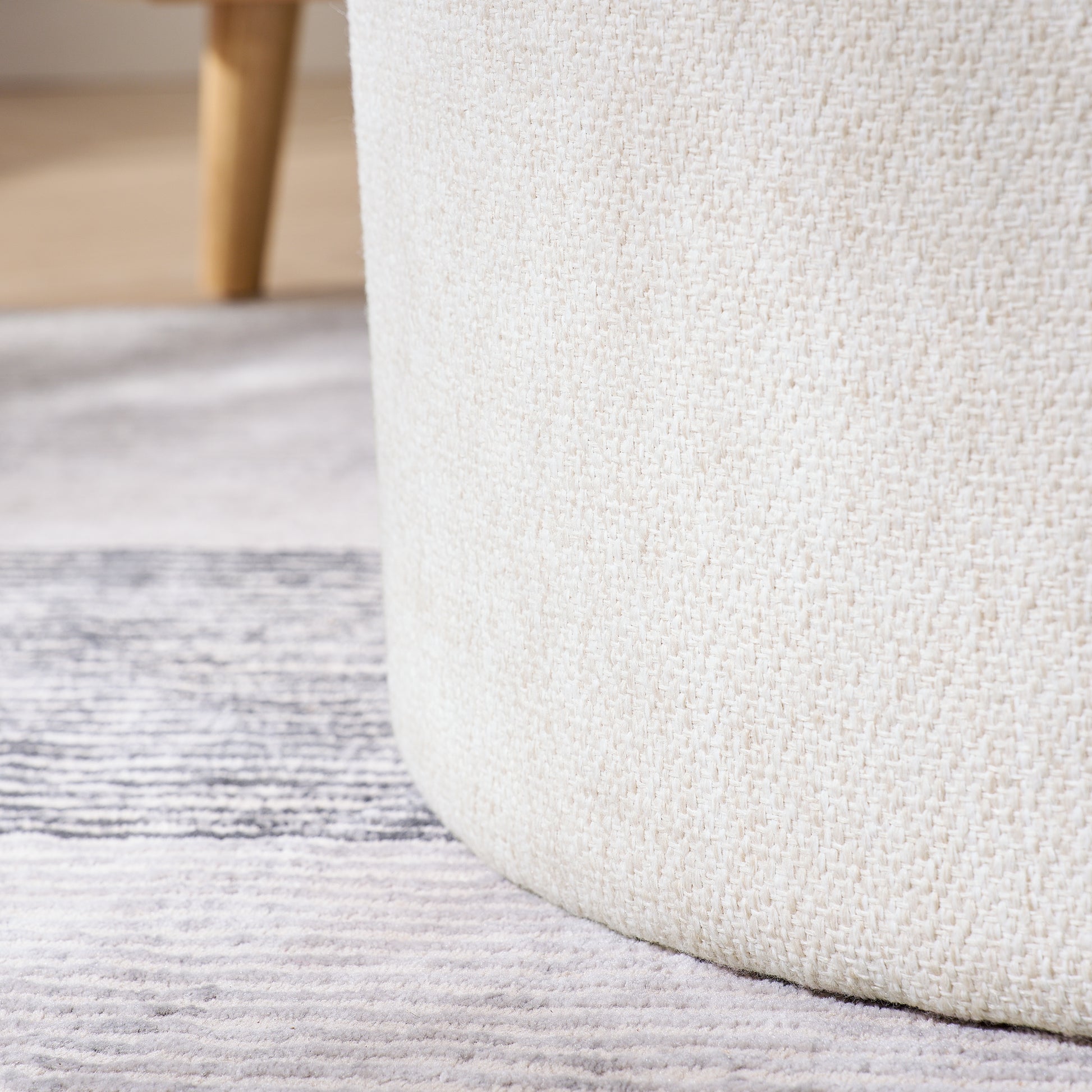 2 Piece Set Round Chenille Storage Ottoman, Equipped With A Drum Shaped Small Stool, Storage Space, And Mdf Made Desktop Panel Beige 23.62"X23.62"X16.53" Beige Chenille