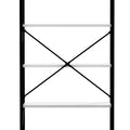 5 Tier Bookshelf, Freestanding White Book Shelf, Modern Minimalist Open Display Storage Book Shelves Standing Shelving Unit For Living Room Bedroom Home Office, White White Black Mdf