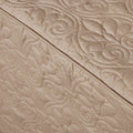 3 Piece Split Corner Pleated Quilted Bedspread Khaki Queen Khaki Polyester