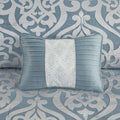 8 Piece Jacquard Comforter Set Aqua Silver Queen Queen Aqua Silver Polyester