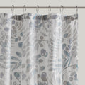 Printed Seersucker Shower Curtain Multicolor Polyester