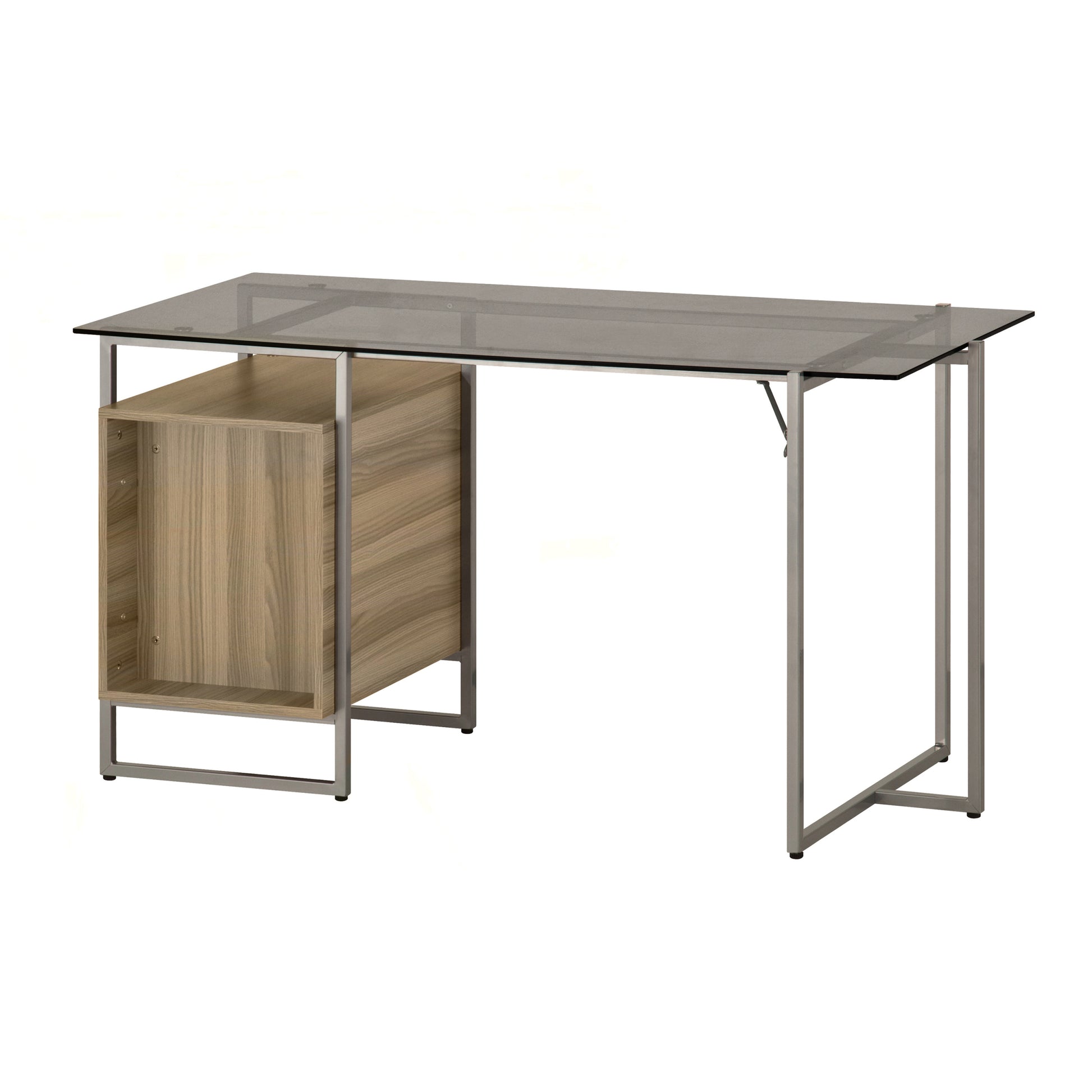 Techni Mobili Oak Computer Desk With Storage Oak Office Modern Rectangular Rectangular Mdf Metal