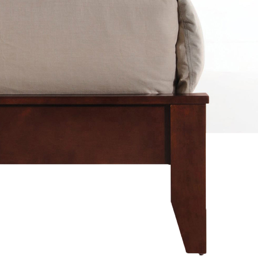 Brown Cherry Queen Sleigh Bed Box Spring Required Queen Cherry Wood Brown Bedroom Contemporary Panel Wood