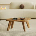 Modern Minimalist Wood Color Table Top. Solid Wood Legs, Cloud Shape To Give You A Experience, Computer Desk. The Game Table. Suitable For Dining And Living Rooms. Wood Mdf