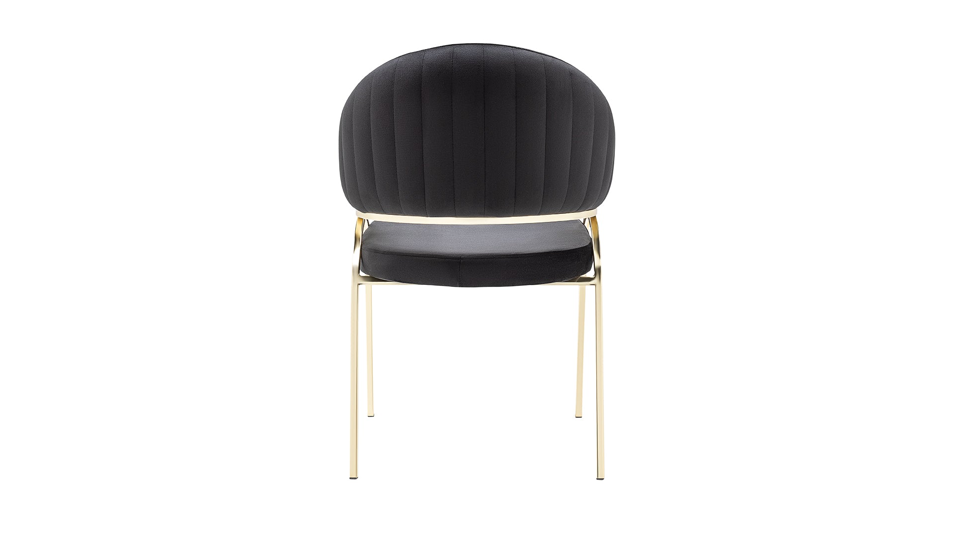 Ruby Modern & Contemporary Style Chair Made With Metal & Gold Legs In Black Color Black Primary Living Space Contemporary Plush Metal