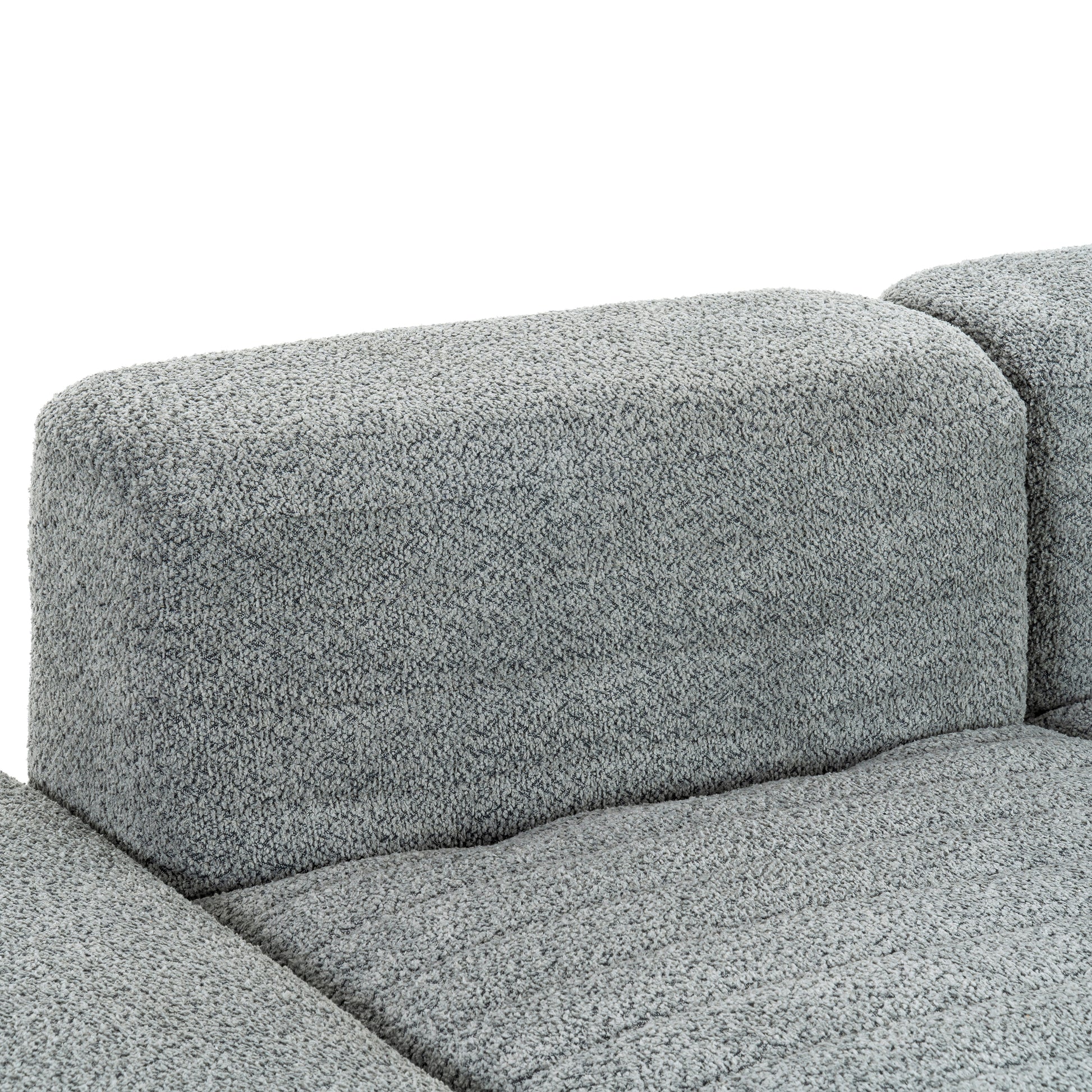 116.5" Sectional Sofa Full Compressed Sofa Couch Free Combined Sofa For Living Room, Grey Grey Foam Polyester 4 Seat