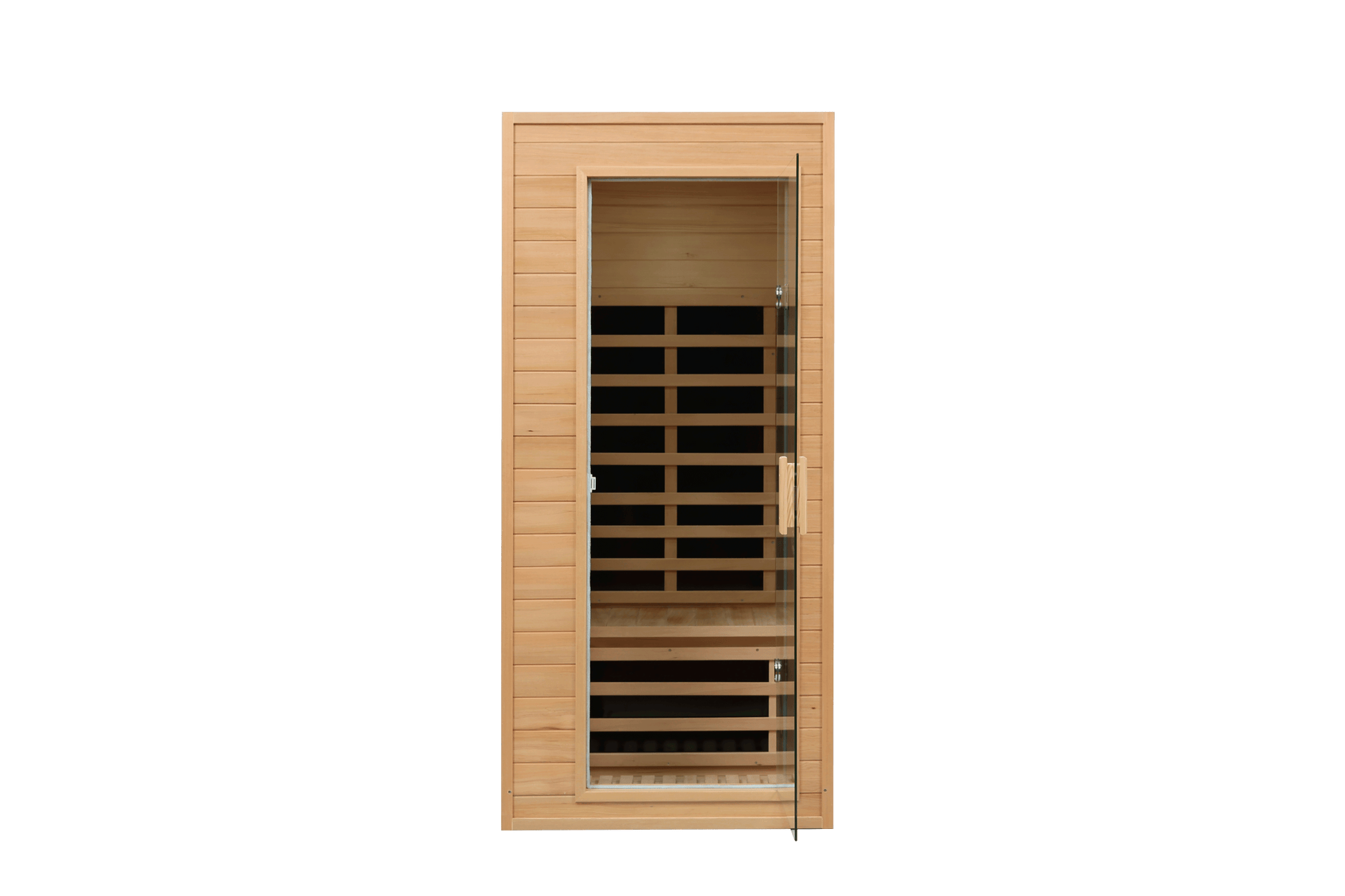 Hemlock One Person Far Infrared Roof Embedded Indoor Sauna Room Natural Metal & Wood