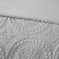 Embroidered Medallion Faux Fur Ultra Plush Comforter Mini Set Twin Grey Polyester