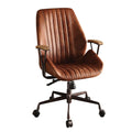 Cocoa Swivel Office Chair Solid Brown Office Foam Rectangular Industrial Office Chairs Solid Back Swivel Leather