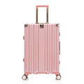 Luggage Sets Expandable Aluminum 20 24 28 Inch Three Model Set, Stylish Suitcase With Aluminum Frame Password Lock, Suitable For Travel Suitcases And Suitcases Pink Contemporary Aluminum