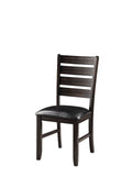 Urbana Black Synthetic Leather & Espresso Finish Side Chair Set Of 2 Black,Espresso Faux Leather,Synthetic Wood