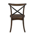 Dark Oak And Black Side Chair With X Shape Back Set Of 2 Rubberwood Solid Black Brown Dining Room Mid Century Modern Side Chair Rubberwood Cross Back Set Of 2 Wood Metal