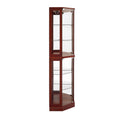 6 Shelf Corner Curio Display Cabinet With Lights, Mirrors And Adjustable Shelves, Cherry E26 Light Bulb Not Included Cherry Mdf